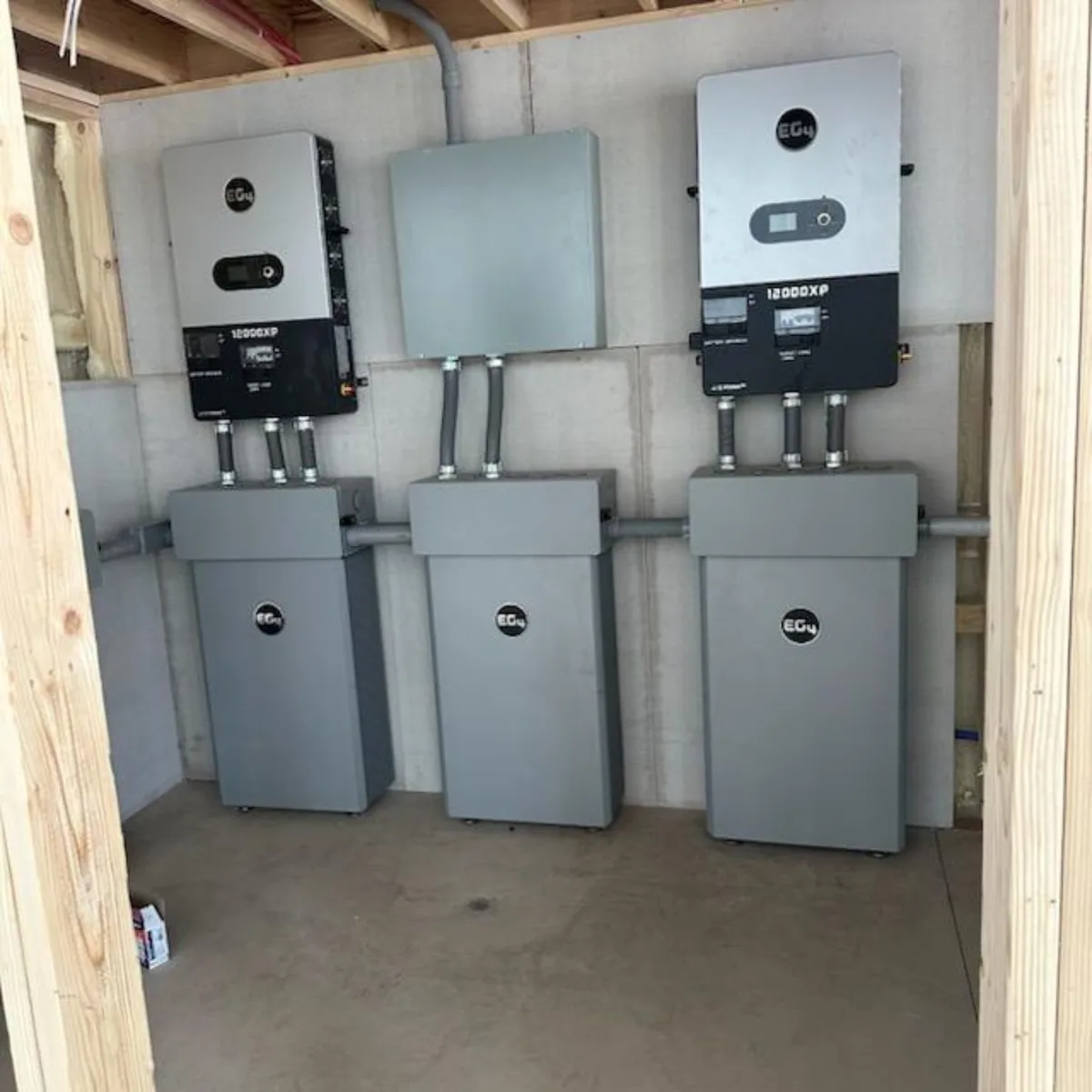 The Solar Guys - Northeastern Wyoming EG4 battery and inverter installation in an equipment room